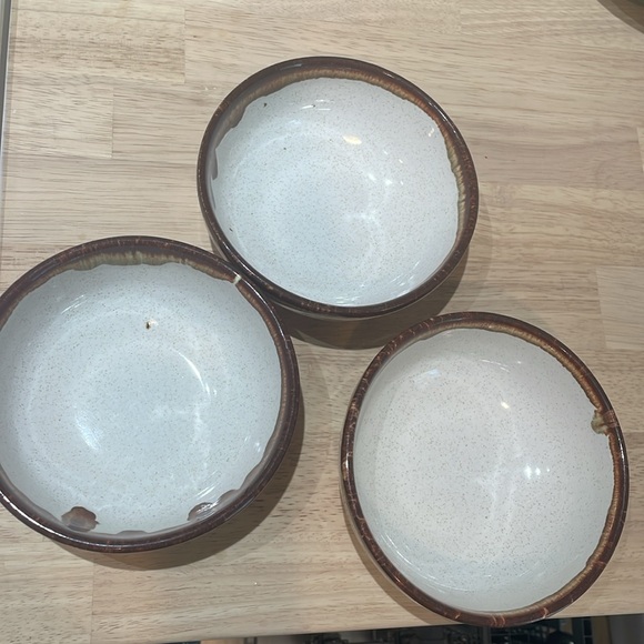 Vintage set of 6 mid century pfaltzgraph country time drip glaze small bowls - Picture 2 of 7